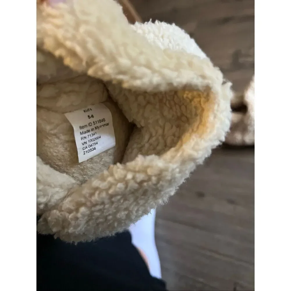 L.L.Bean Girl’s  Cozy Slipper Booties, Pile Fleece size 5-6